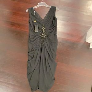 NWT Tadashi Shoji black chiffon dress